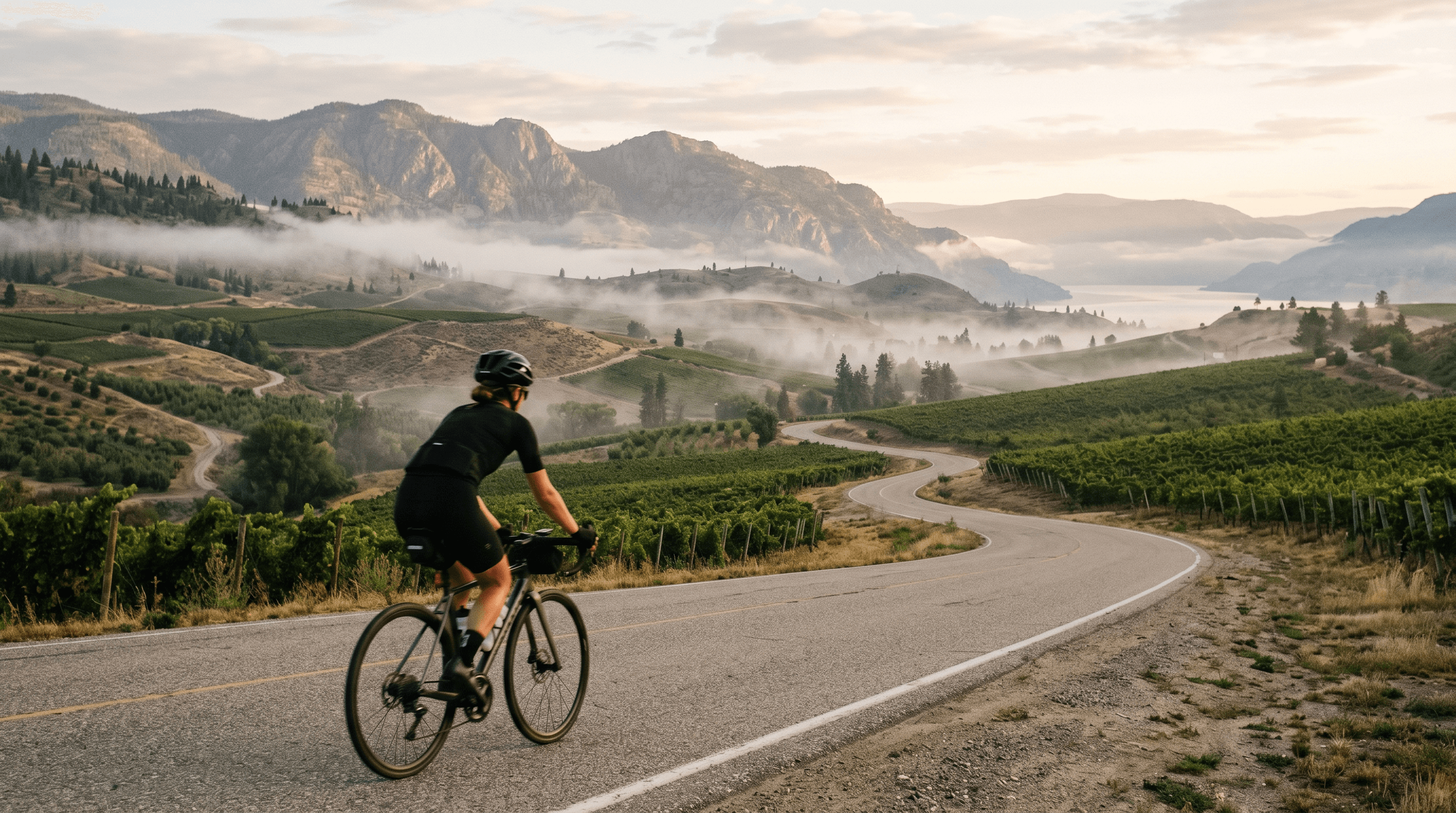 Road cycling in the Okanagan valley
